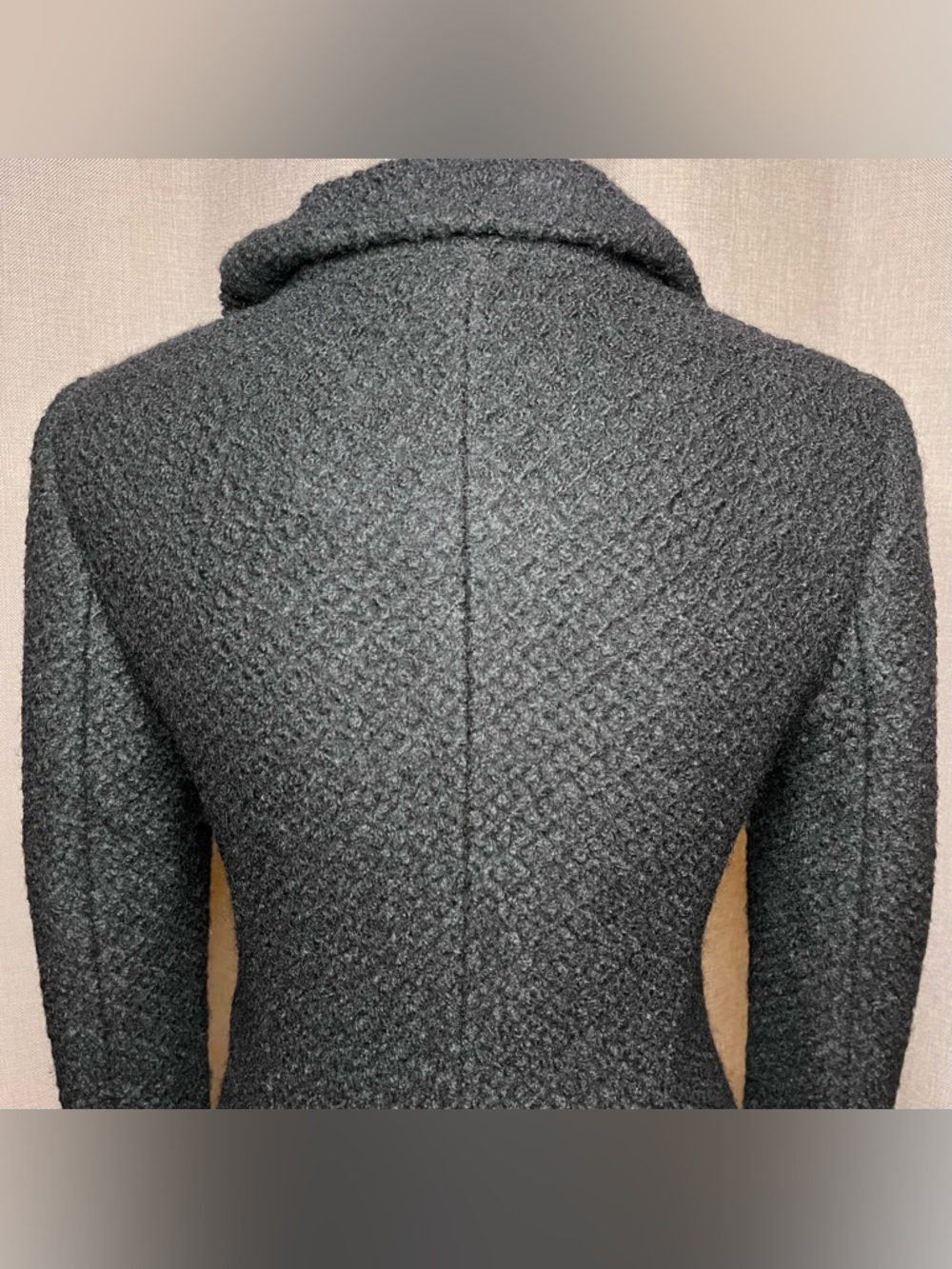Vintage Y2K Juicy Couture Biker Moto Wool Jacket Coat Black Wool Tweed Women’s S - Picture 6 of 15